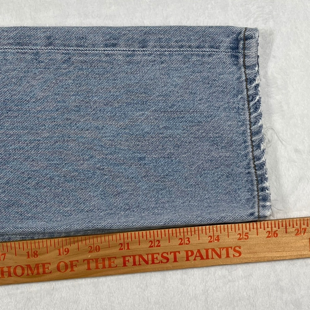 Agolde High Rise Crop Jeans 27 (Fits 28x26) Light Wash Distressed Button Fly - Picture 8 of 16